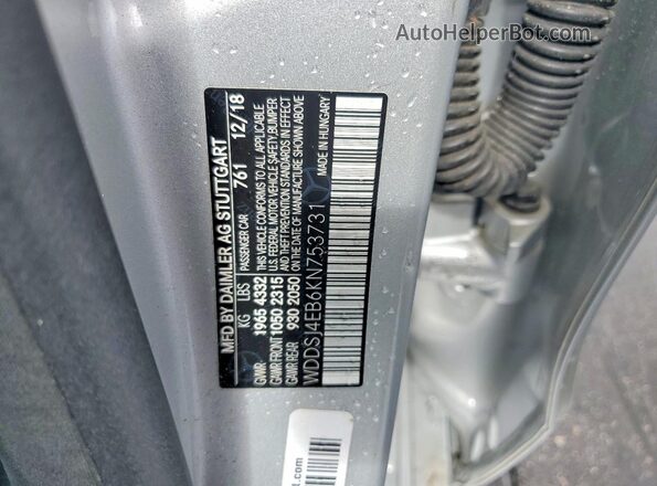 WDDSJ4EB6KN753731 2019 MERCEDES-BENZ CLA-CLASS Silver სალონის 360-გრადუსიანი ხედი