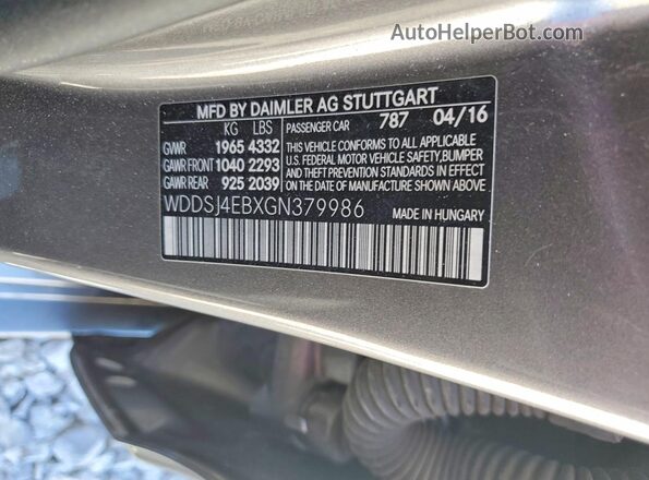 WDDSJ4EBXGN379986 2016 MERCEDES-BENZ CLA-CLASS Gray Engine compartment view