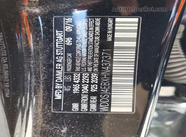 WDDSJ4EBXHN437371 2017 MERCEDES-BENZ CLA-CLASS Black Vista de la etiqueta del VIN