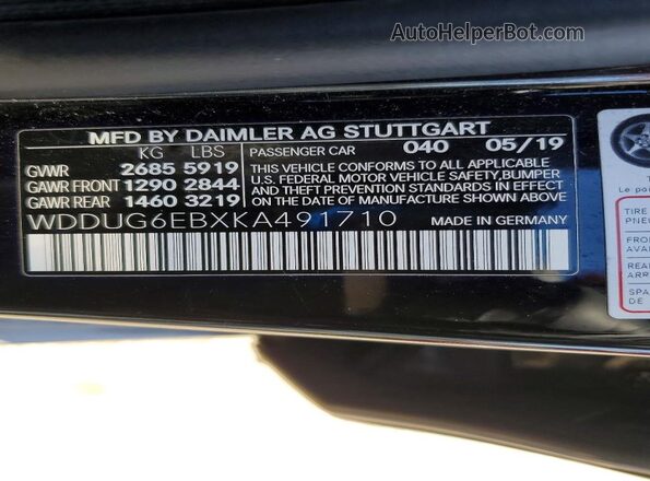 WDDUG6EBXKA491710 2019 MERCEDES-BENZ S Black Widok komory silnika