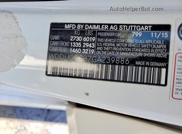 WDDUG8CB7GA239886 2016 MERCEDES-BENZ S Белый Вид подкапотного пространства
