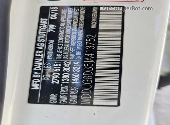 WDDUG8DB5JA413752 2018 MERCEDES-BENZ S White Vista del compartimento del motor