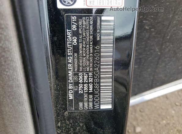 WDDUG8FB5GA226016 2016 MERCEDES-BENZ S Black Vista del compartimento del motor