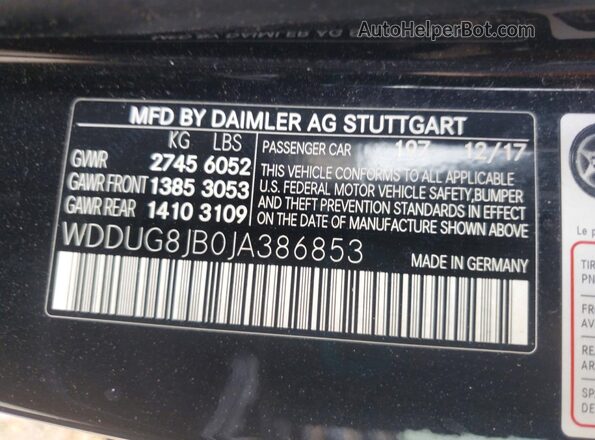 WDDUG8JB0JA386853 2018 MERCEDES-BENZ S Black Widok komory silnika