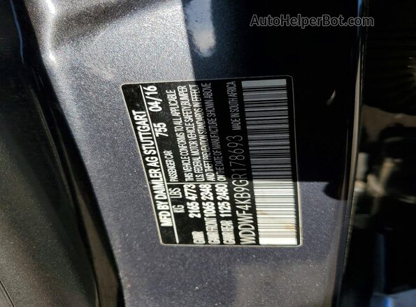 WDDWF4KB9GR178693 2016 MERCEDES-BENZ C Угольный Вид подкапотного пространства