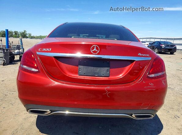 WDDWF4KBXGR163636 2016 MERCEDES-BENZ C Красный Вид сзади