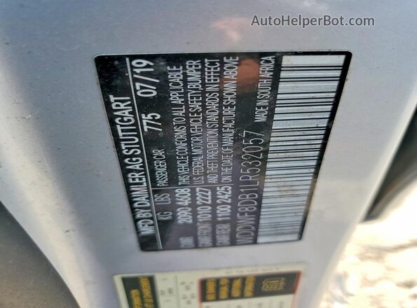WDDWF8DB1LR532057 2020 MERCEDES-BENZ C Серебряный Вид подкапотного пространства