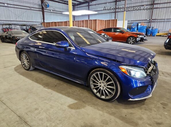 WDDWJ4JB3HF368461 2017 MERCEDES-BENZ C Синий Передняя правая четверть