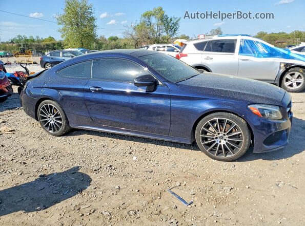 WDDWJ4JB3JF721707 2018 MERCEDES-BENZ C Синий Передняя правая четверть