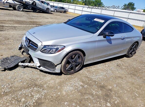 WDDWJ6EB4JF676086 2018 MERCEDES-BENZ C Серебряный Передняя левая четверть