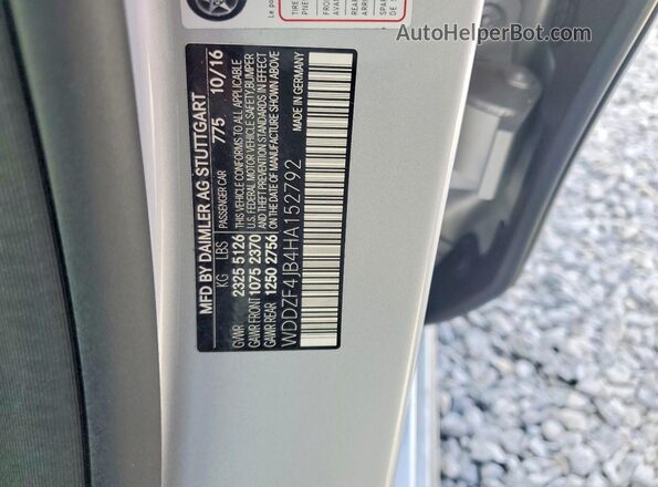 WDDZF4JB4HA152792 2017 MERCEDES-BENZ E Silver Widok komory silnika