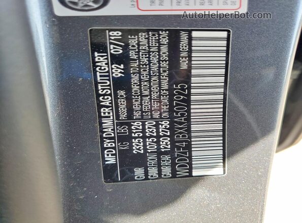 WDDZF4JBXKA507925 2019 MERCEDES-BENZ E Серый Вид подкапотного пространства