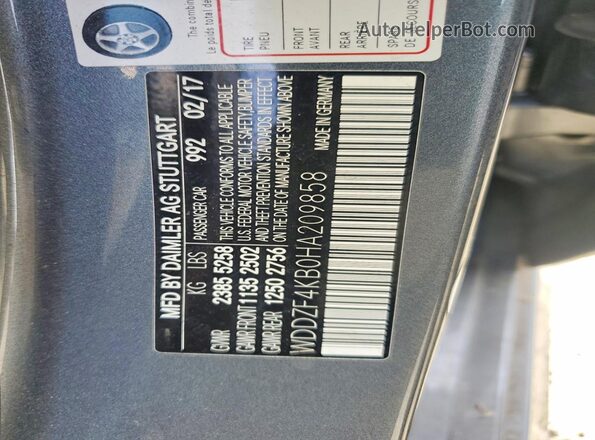 WDDZF4KB0HA209858 2017 MERCEDES-BENZ E Серый Вид подкапотного пространства