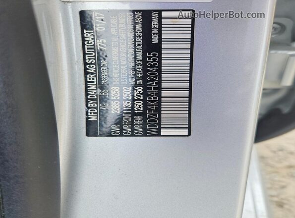WDDZF4KB4HA204355 2017 MERCEDES-BENZ E Серебряный Вид подкапотного пространства