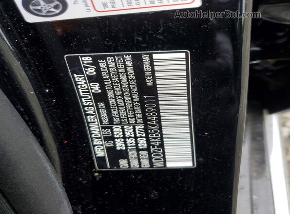 WDDZF4KB5KA489011 2019 MERCEDES-BENZ E Black Вид підкапотного простору