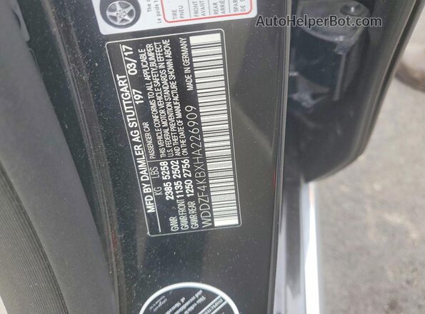 WDDZF4KBXHA226909 2017 MERCEDES-BENZ E Black Widok komory silnika