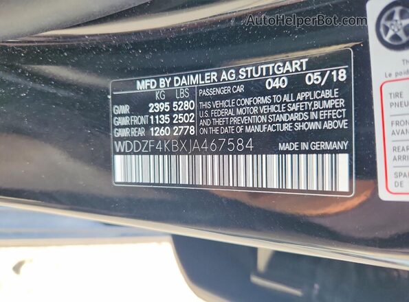 WDDZF4KBXJA467584 2018 MERCEDES-BENZ E Black Engine compartment view