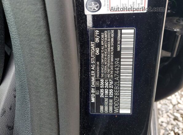 WDDZF8EB2LA744394 2020 MERCEDES-BENZ E Black Vista del compartimento del motor