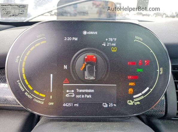 WMWXP3C01M2N88442 2021 MINI COOPER Синий Вид щитка приборов