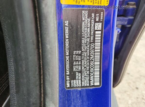WMWXU9C06L2M39700 2020 MINI COOPER Синий Вид наклейки с VIN-кодом