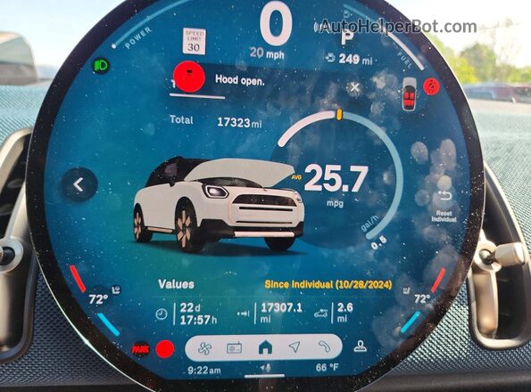 WMZ23GA02S7P75773 2025 MINI COUNTRYMAN Белый Вид щитка приборов