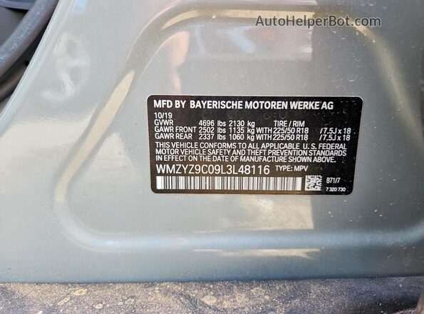 WMZYZ9C09L3L48116 2020 MINI COOPER Серый Вид подкапотного пространства