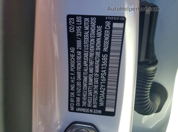 WP0AA2Y16PSA13685 2023 PORSCHE TAYCAN Белый Вид подкапотного пространства