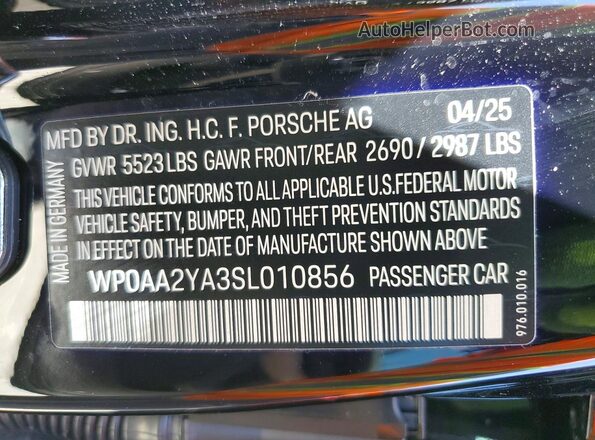 WP0AA2YA3SL010856 2025 PORSCHE PANAMERA Угольный Вид подкапотного пространства
