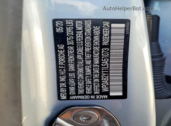 WP0AB2Y11LSA51073 2020 PORSCHE TAYCAN Silver Widok komory silnika