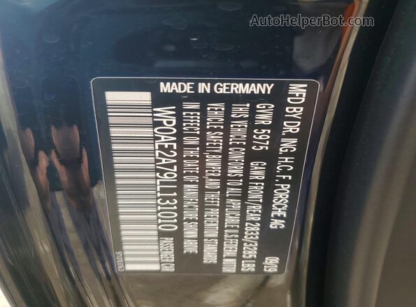 WP0AE2A79LL131010 2020 PORSCHE PANAMERA Черный Вид наклейки с VIN-кодом