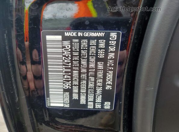 WP0AF2A71JL141766 2018 PORSCHE PANAMERA Черный Вид подкапотного пространства