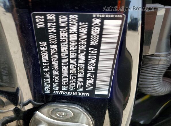 WP0BA2Y14PSA60167 2023 PORSCHE TAYCAN Черный Вид подкапотного пространства