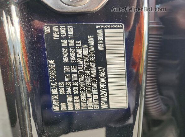 WP1AA2AY9PDA04647 2023 PORSCHE CAYENNE Black Vista interior de 360 grados