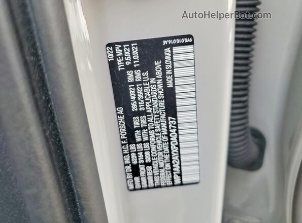 WP1AA2AYXPDA04737 2023 PORSCHE CAYENNE Gray Vista de la etiqueta del VIN