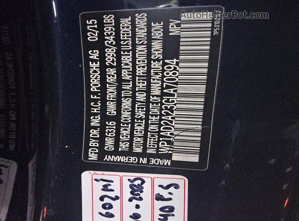 WP1AD2A23GLA70894 2016 PORSCHE CAYENNE Черный Вид подкапотного пространства