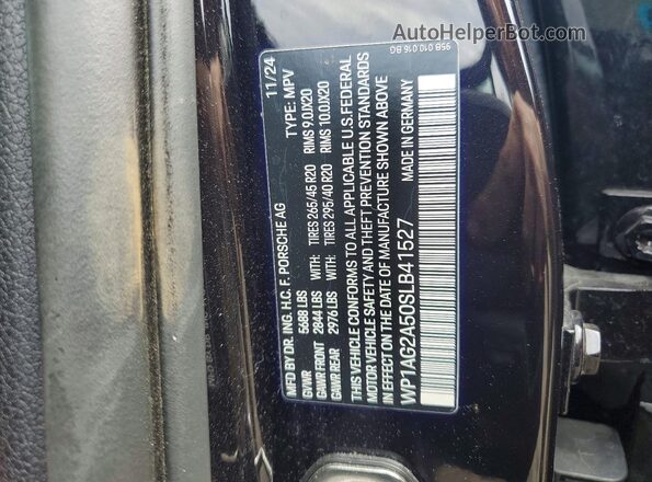 WP1AG2A50SLB41527 2025 PORSCHE MACAN Black Widok naklejki z numerem VIN