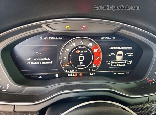 WUABWCF51KA903768 2019 AUDI RS5 Gray Вид щитка приладів