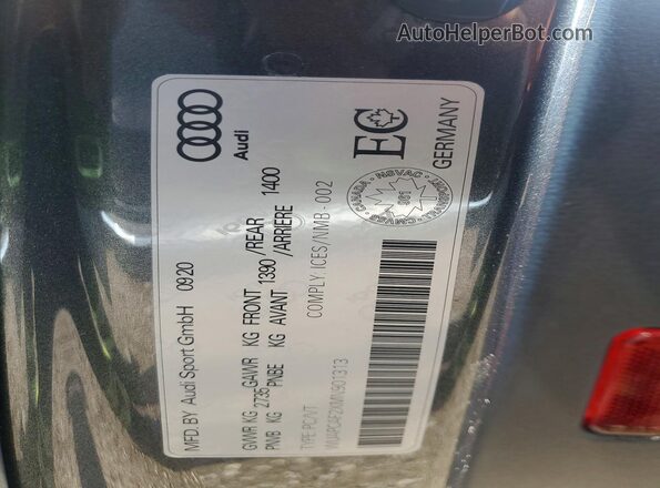 WUAPCAF2XMN901313 2021 AUDI RS7 Черный Вид наклейки с VIN-кодом