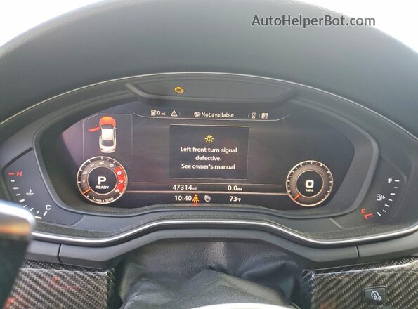 WUAPWAF52JA904078 2018 AUDI RS5 White Widok zestawu wskaźników