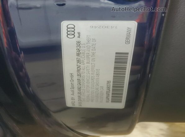 WUAPWAF55JA903765 2018 AUDI RS5 Blue Widok komory silnika