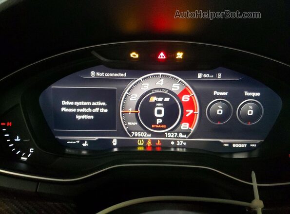 WUAPWAF57JA902634 2018 AUDI RS5 Black Вид щитка приладів