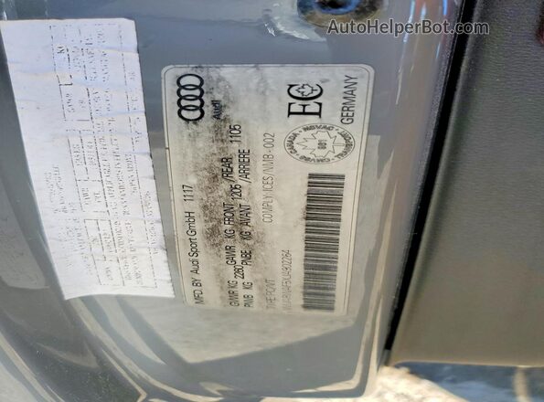 WUARWAF5XJA902264 2018 AUDI RS5 Серый Вид наклейки с VIN-кодом