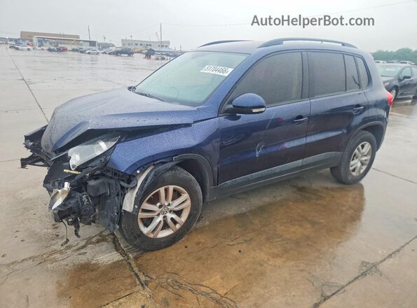 WVGAV7AX1GW612981 2016 VOLKSWAGEN TIGUAN Blue Vista tres cuartos delantera izquierda