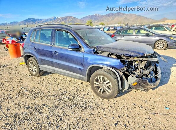 WVGAV7AX5GW555944 2016 VOLKSWAGEN TIGUAN Синий Передняя правая четверть