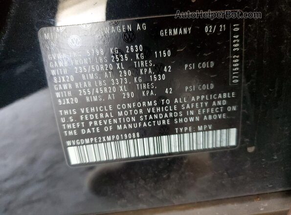 WVGDMPE2XMP019088 2021 VOLKSWAGEN ID.4 Черный Вид подкапотного пространства