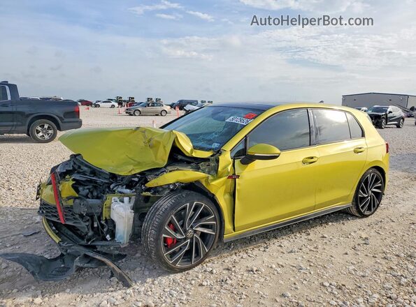 WVW587CD1NW136812 2022 VOLKSWAGEN GTI Green წინა მარცხენა ხედი სამი მეოთხედიდან