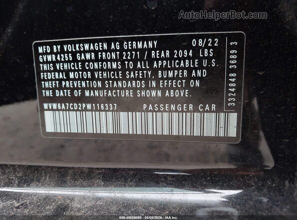 WVW6A7CD2PW116337 2023 VOLKSWAGEN GOLF Черный Вид подкапотного пространства