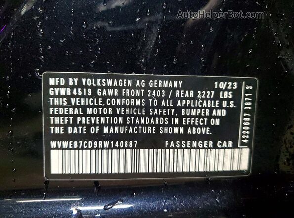 WVWEB7CD9RW140887 2024 VOLKSWAGEN GOLF Черный Вид подкапотного пространства