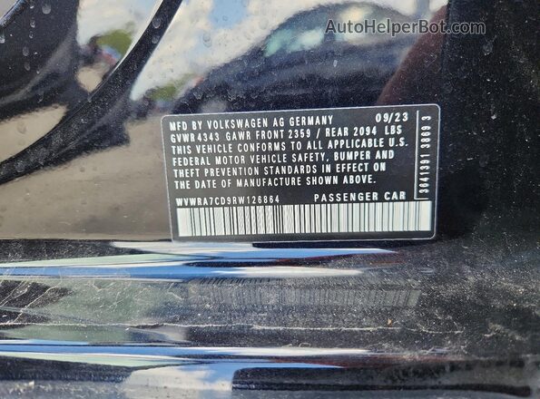 WVWRA7CD9RW126864 2024 VOLKSWAGEN GTI Black Widok naklejki z numerem VIN