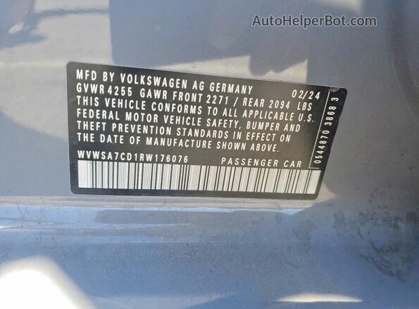 WVWSA7CD1RW176076 2024 VOLKSWAGEN GTI Gray ძრავის განყოფილების ხედი